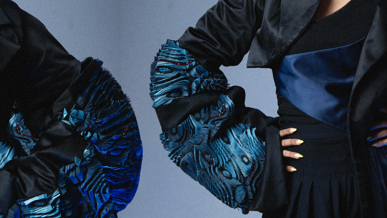 Structured pleated cuff detail